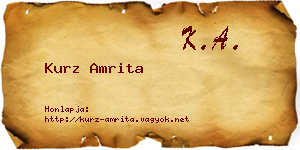 Kurz Amrita névjegykártya